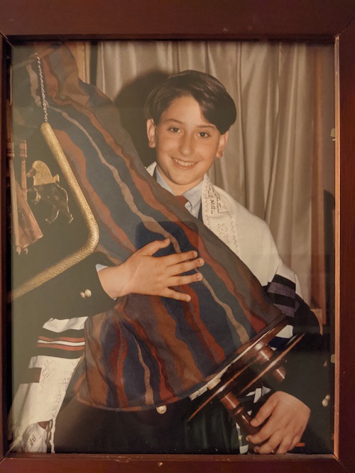 By the author (a framed photo of the author at his bar mitzvah)